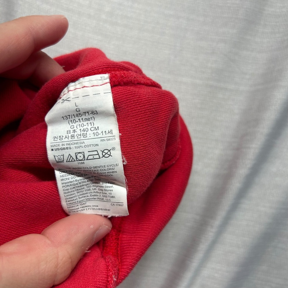 Yeezy Gap Double Layer Hoodie Red Kids Large 701378-00 FA21 Sweatshirt - Picture 4 of 8